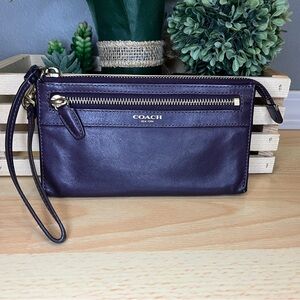 Coach Legacy Purple Zippy Wallet/Wristlet